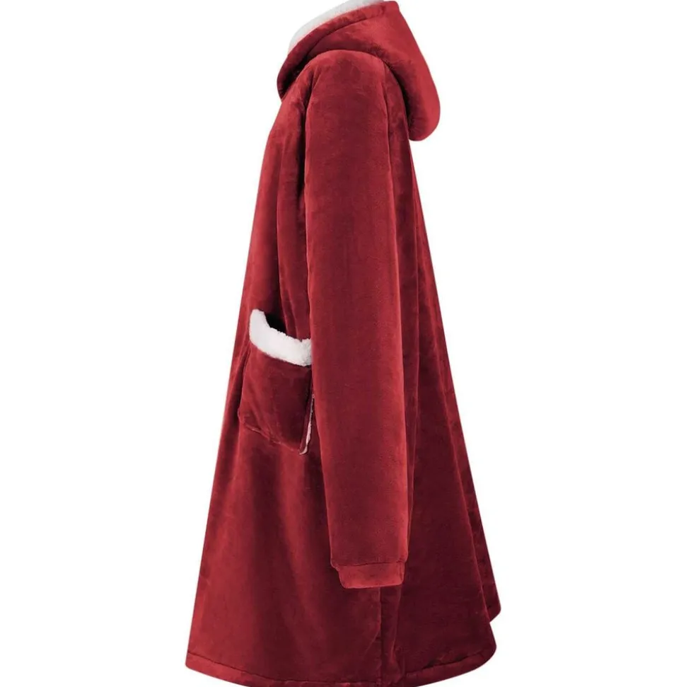vidaXL Deken hoodie Bordeaux Rood M Fleece en Flanel