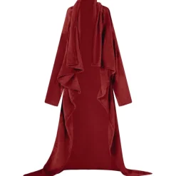 vidaXL Deken hoodie Bordeaux Rood F Flanel