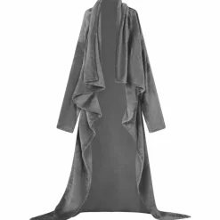 vidaXL Deken hoodie Donkergrijs F Flanel