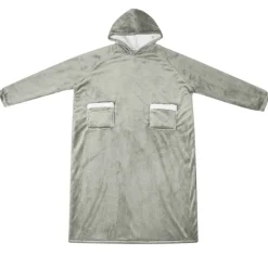 vidaXL Deken hoodie Grijs M Fleece en Flanel