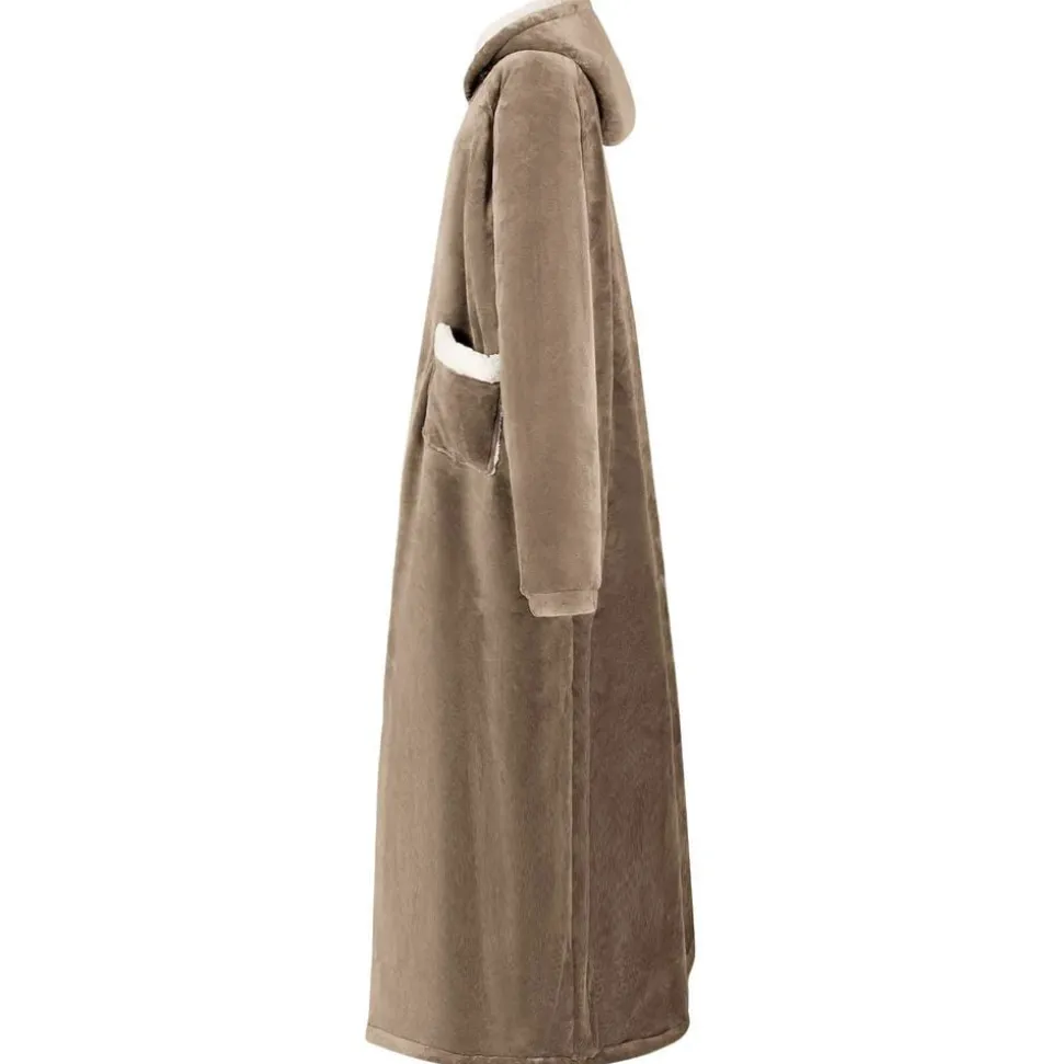 vidaXL Deken hoodie Kameel M Fleece en Flanel