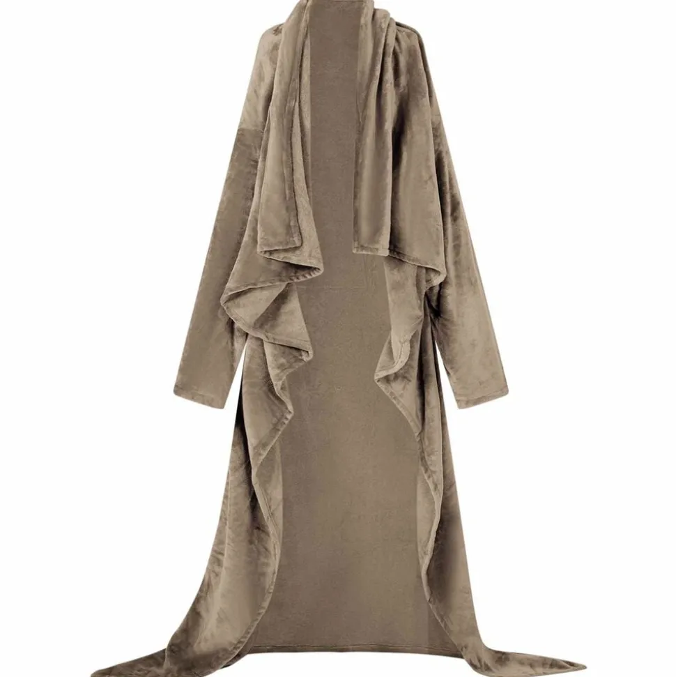 vidaXL Deken hoodie Kameel F Flanel