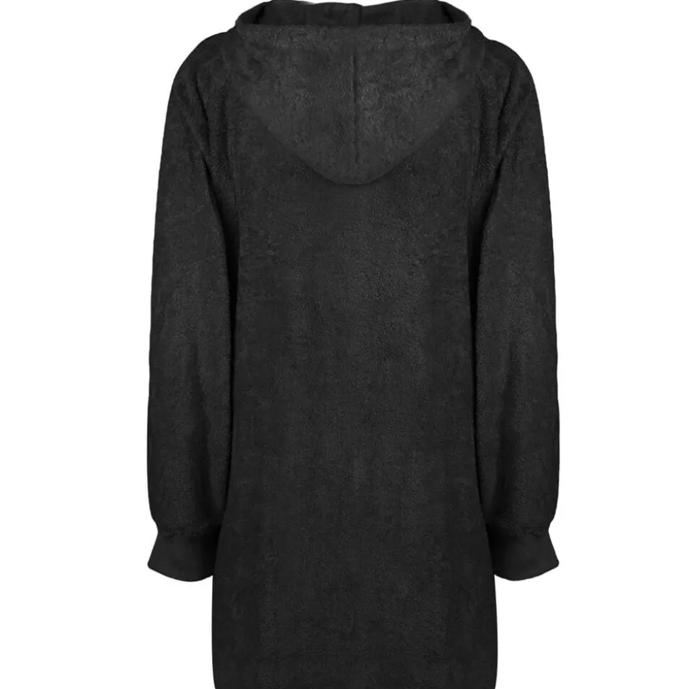 vidaXL Deken hoodie KINN Zwart L Katoen