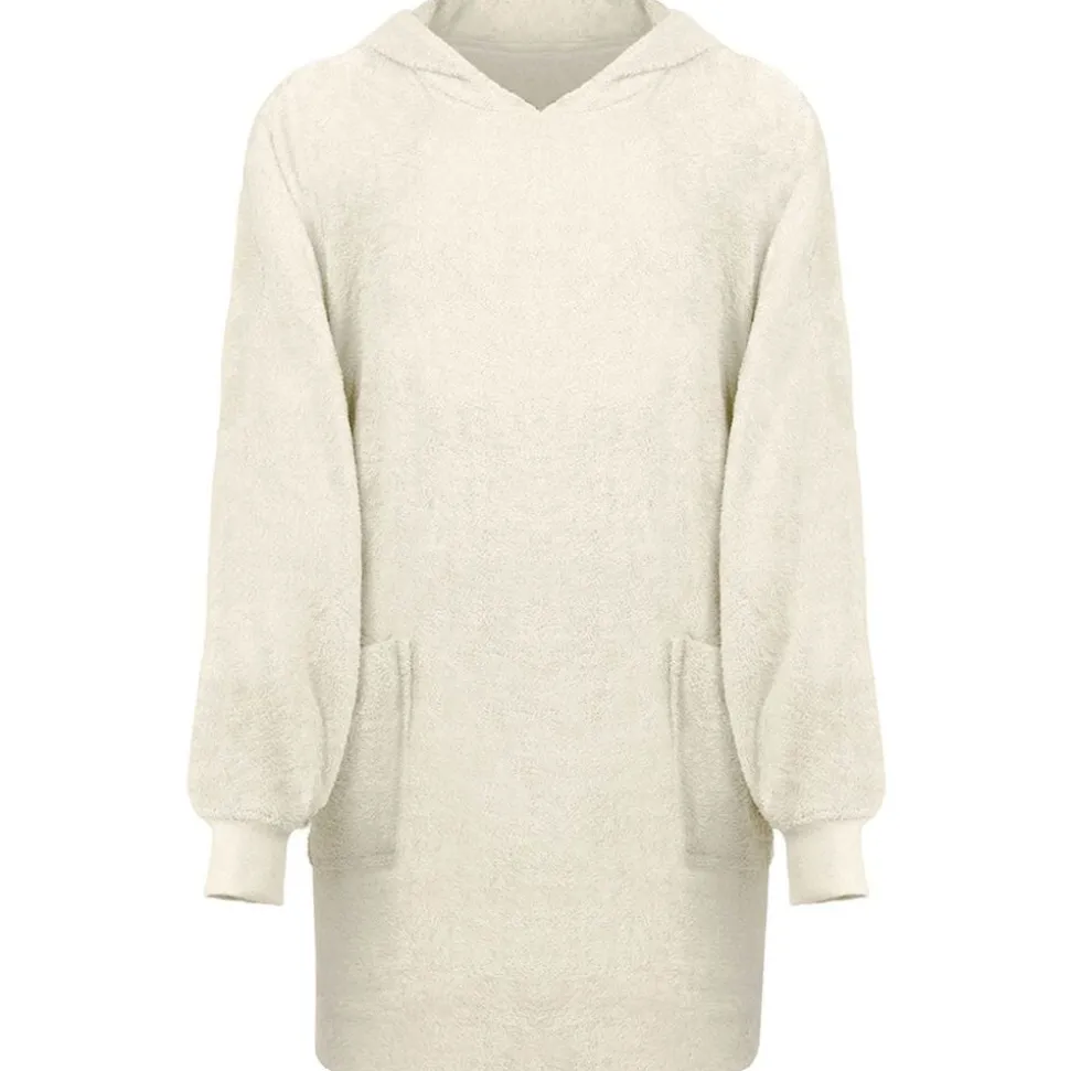 vidaXL Deken hoodie KINN Crème L Katoen