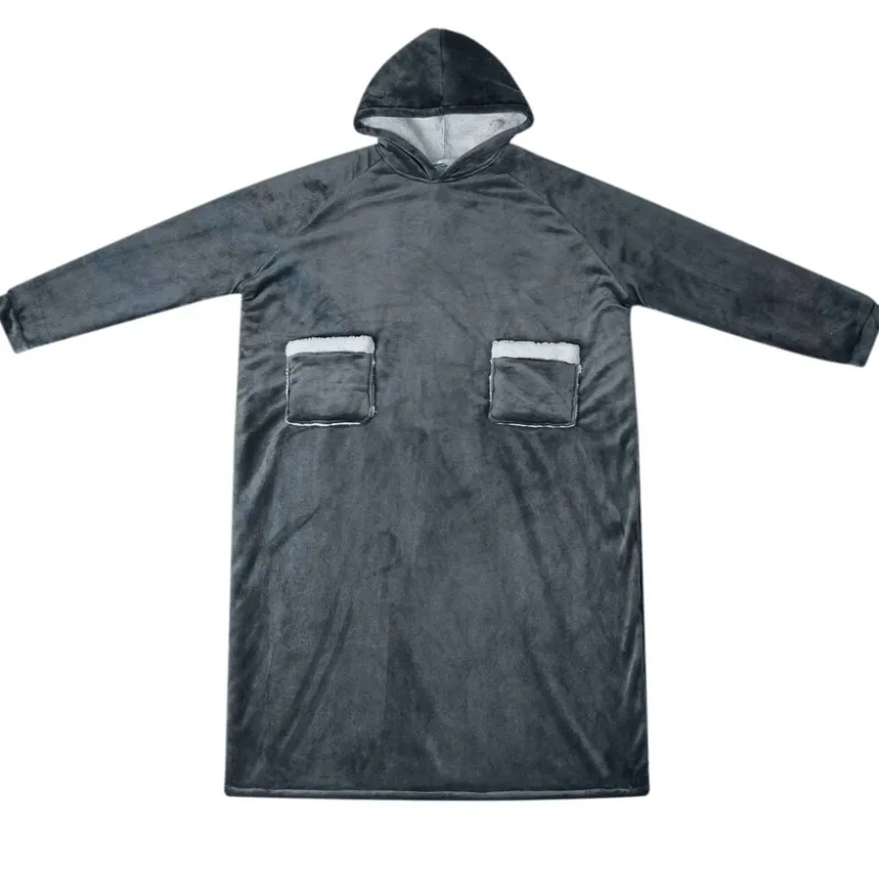 vidaXL Deken hoodie Marineblauw M Fleece en Flanel