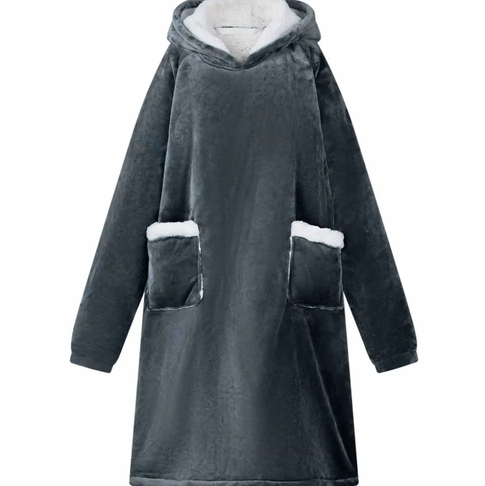 vidaXL Deken hoodie Marineblauw M Fleece en Flanel