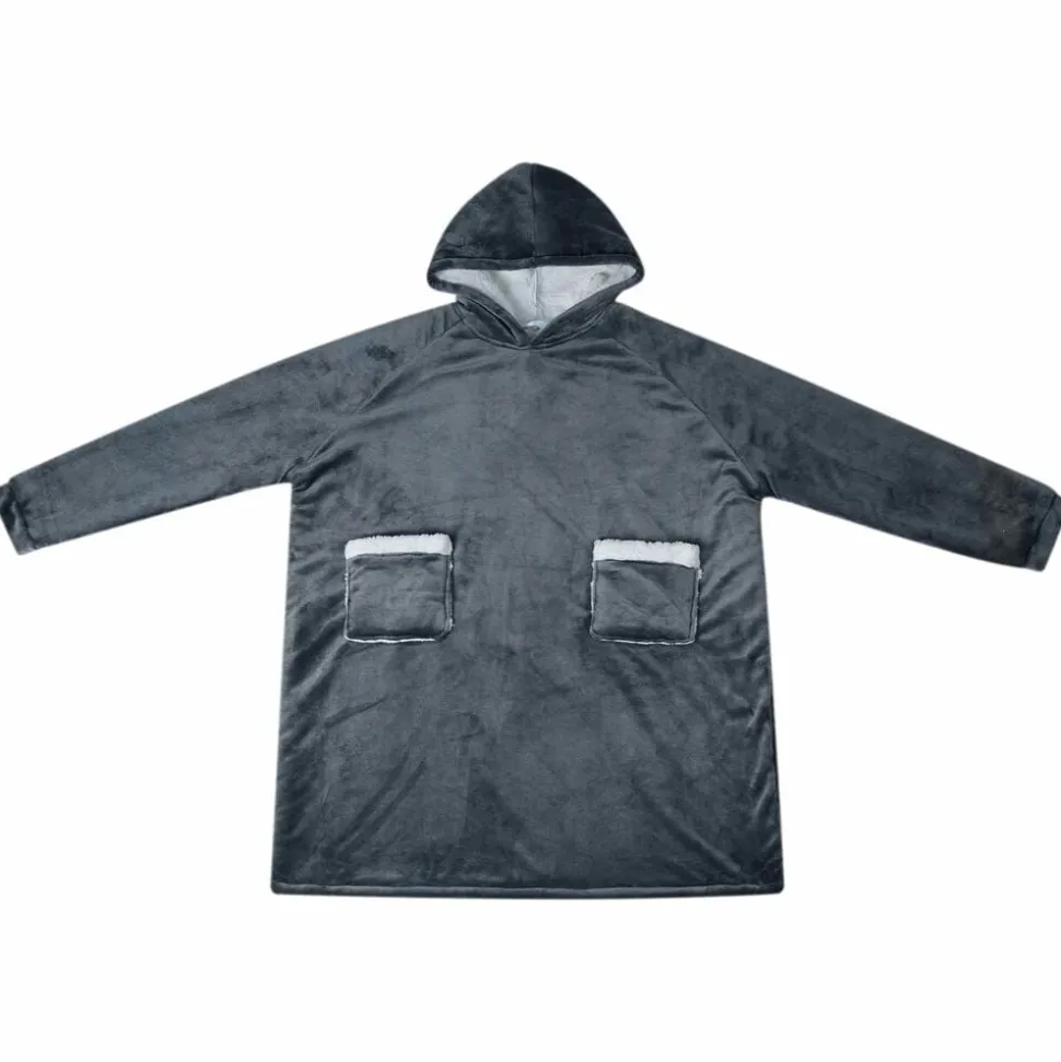 vidaXL Deken hoodie Marineblauw M Fleece en Flanel