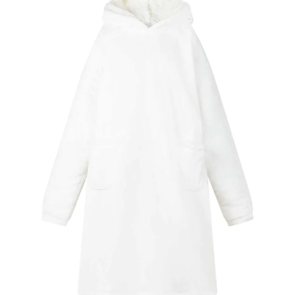 vidaXL Deken hoodie Wit M Fleece en Flanel
