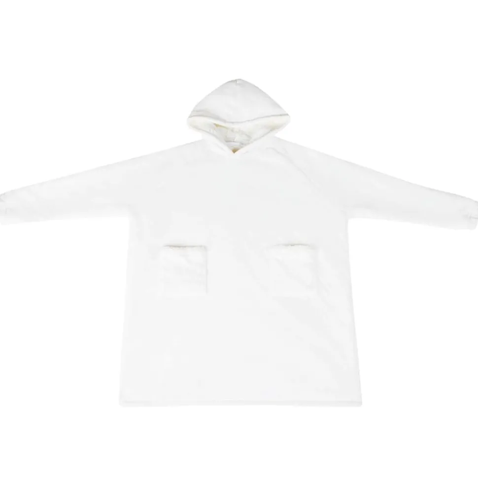 vidaXL Deken hoodie Wit M Fleece en Flanel
