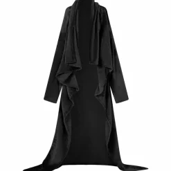 vidaXL Deken hoodie Zwart F Flanel