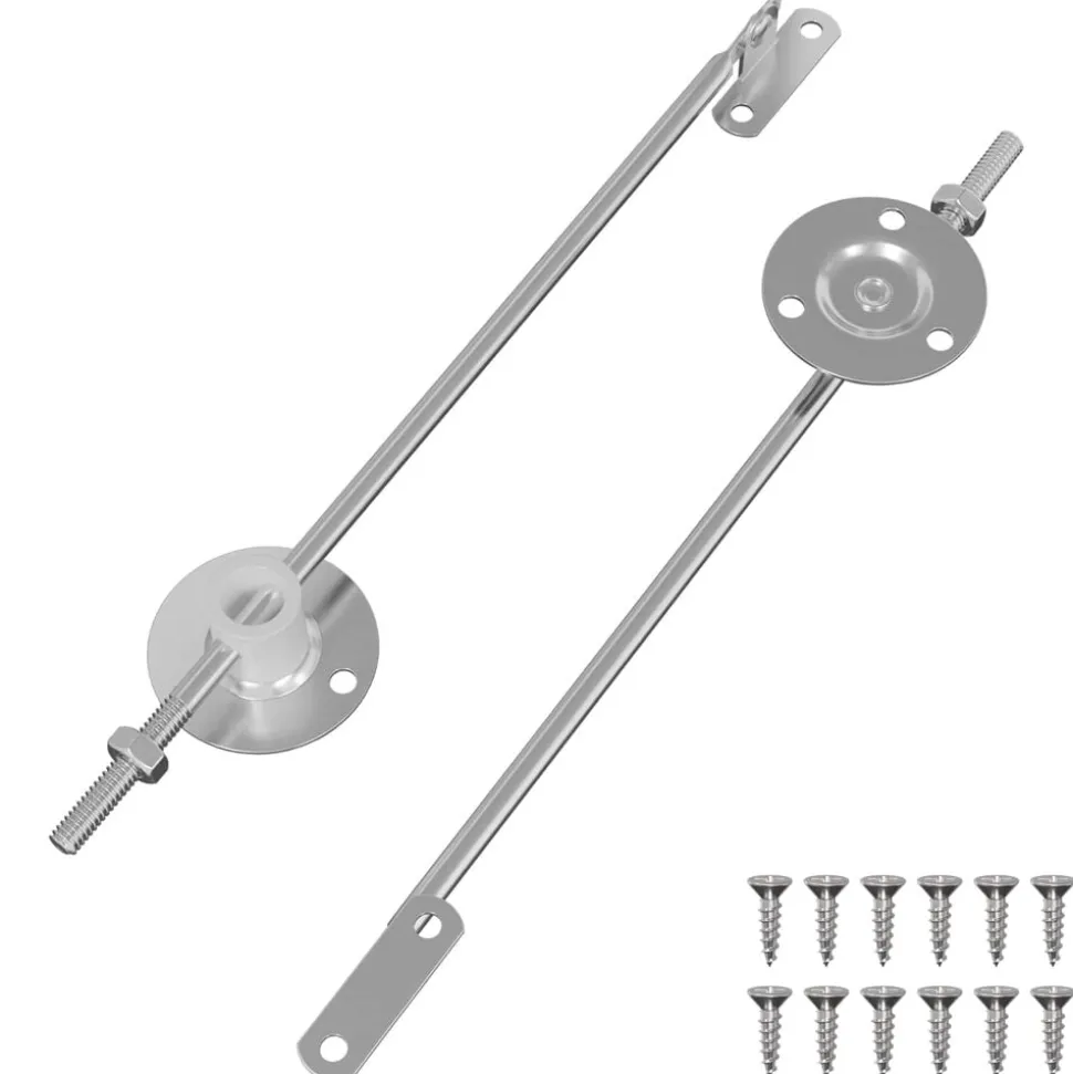 vidaXL Deksel ondersteunend scharnier 2 pcs Zilver 194 x 36 x 18 mm