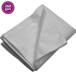 vidaXL Dekzeil 260 g/m² 2x3 m HDPE grijs
