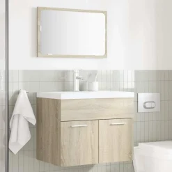vidaXL 2-delige Badkamermeubelset bewerkt hout sonoma eikenkleurig