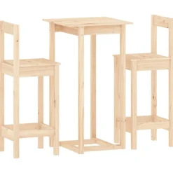 vidaXL 3-delige Barset massief grenenhout