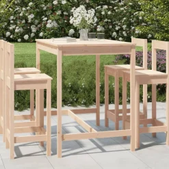 vidaXL 5-delige Barset massief grenenhout