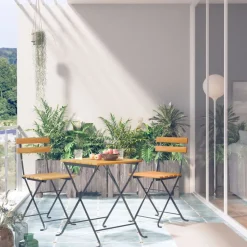 vidaXL 3-delige Bistroset inklapbaar massief acaciahout