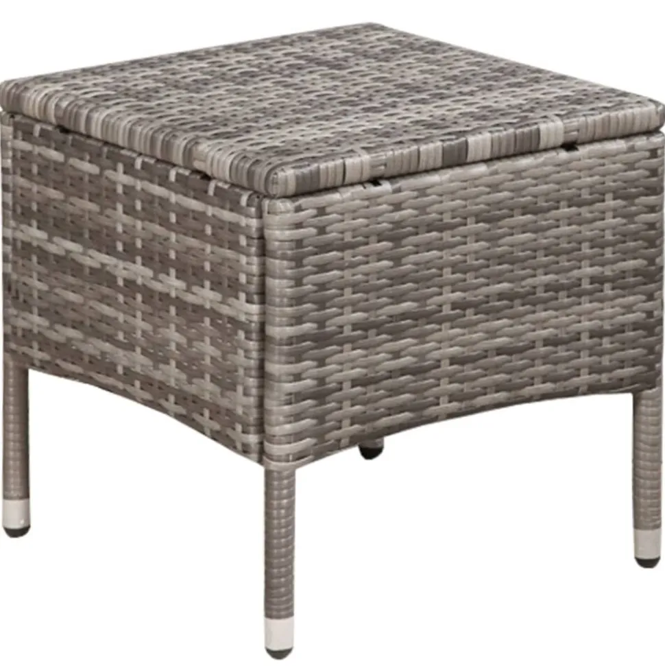 vidaXL 3-delige Bistroset poly rattan grijs