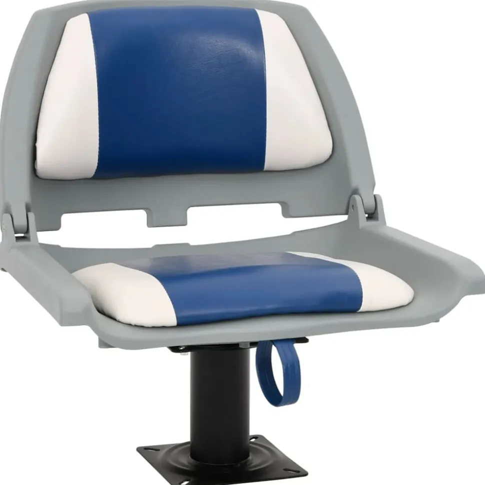 vidaXL 2-delige Bootstoelenset inklapbaar 48x51x41 cm blauw en wit