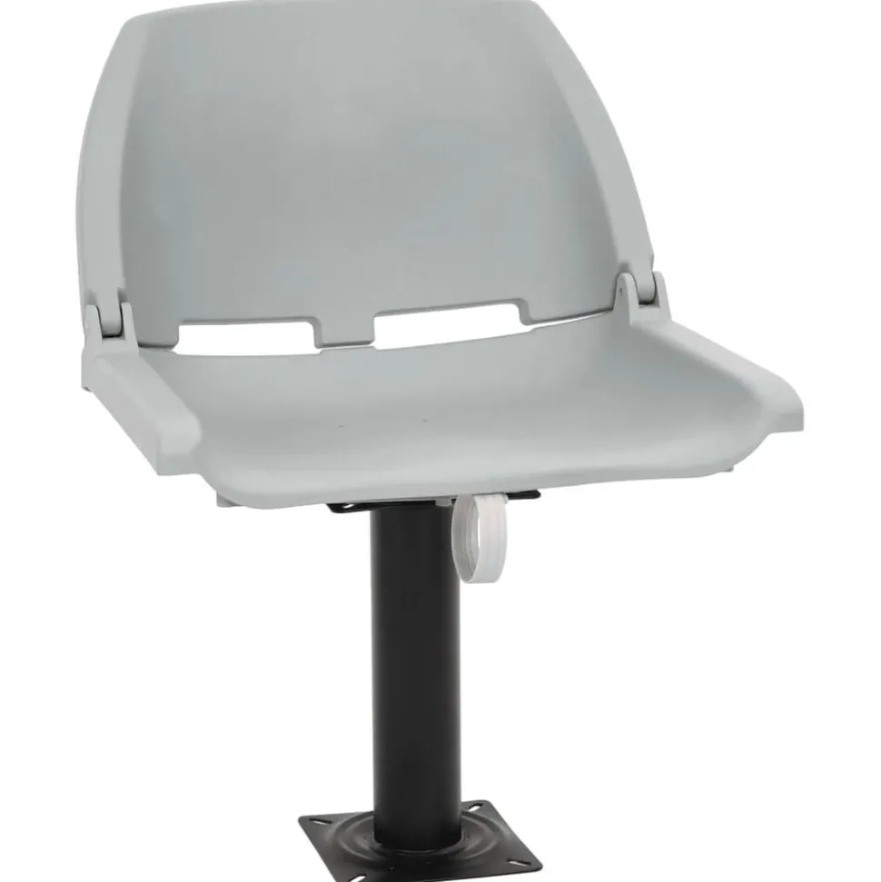vidaXL 2-delige Bootstoelenset inklapbaar 48x51x41 cm grijs