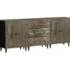 vidaXL 3-delige Dressoirs 60x33,5x75 cm massief mango lichtgrijs