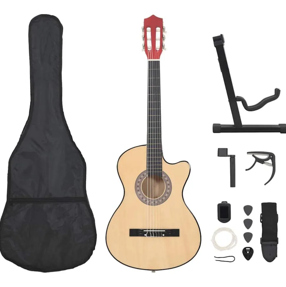 vidaXL 12-delige Gitaarset cutaway met 6 snaren western akoestisch 38"