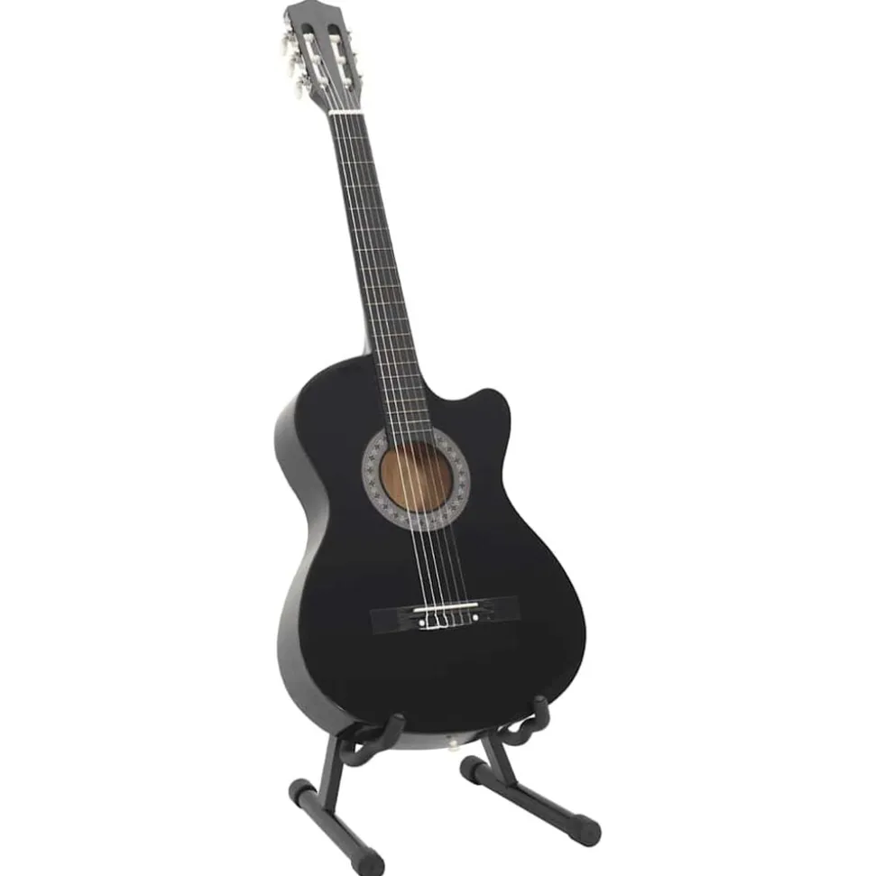 vidaXL 12-delige Gitaarset met 6 snaren western klassiek 38" zwart