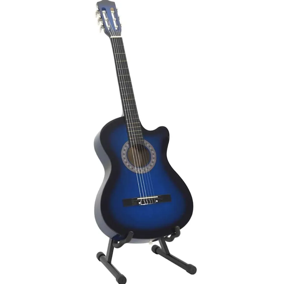 vidaXL 12-delige Gitaarset met 6 snaren western klassiek 38" blauw