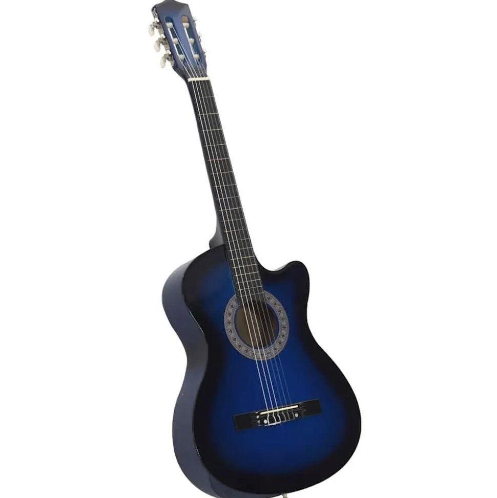 vidaXL 12-delige Gitaarset met 6 snaren western klassiek 38" blauw