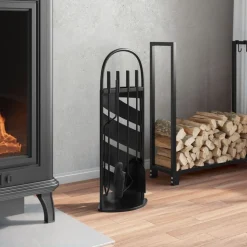 vidaXL 5-delige Haardset 23x15x66 cm staal
