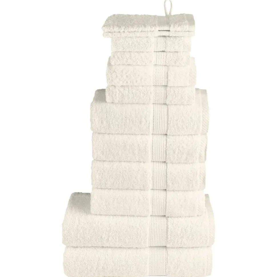 vidaXL 12-delige Handdoekenset SOLUND 600 g/m² crèmekleurig