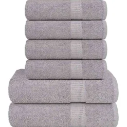 vidaXL 6-delige Handdoekenset FROGN 360 g/m² grijs