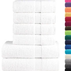 vidaXL 6-delige Handdoekenset SOLUND 600 g/m² wit