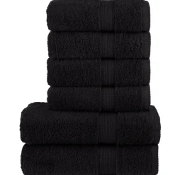 vidaXL 6-delige Handdoekenset SOLUND 600 g/m² zwart