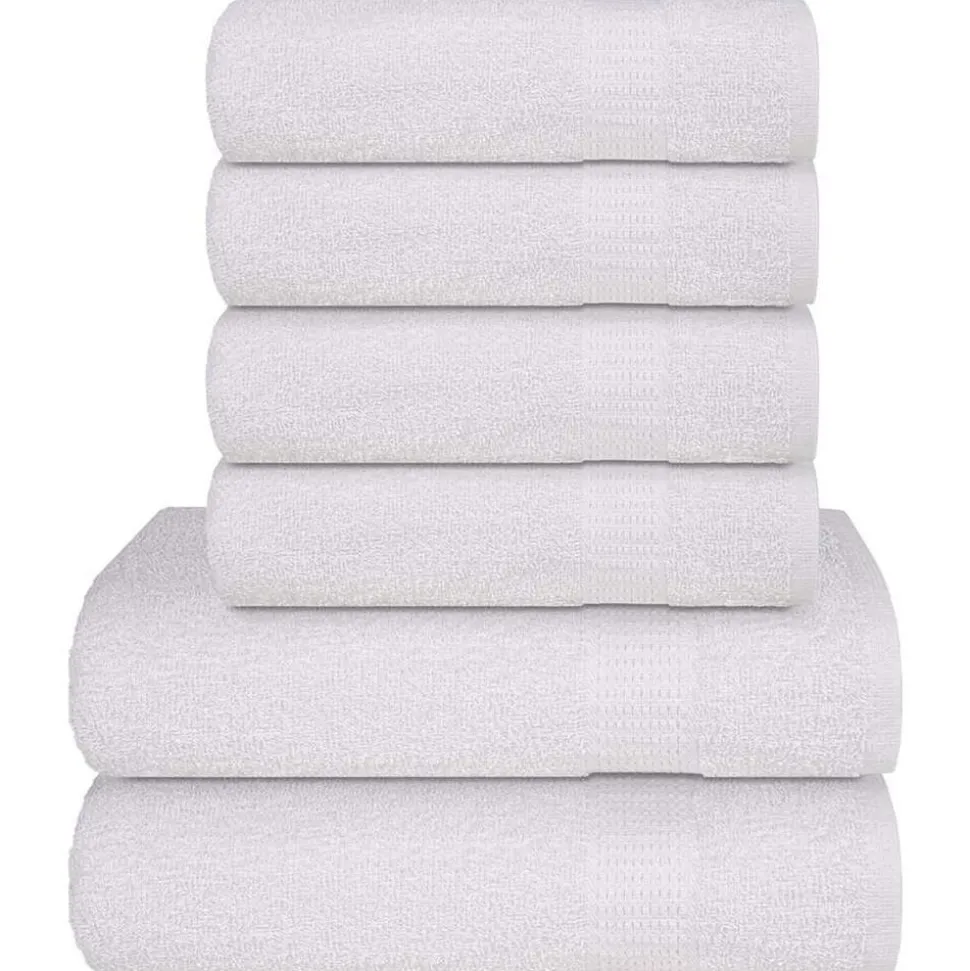 vidaXL 6-delige Handdoekenset FROGN 360 g/m² wit