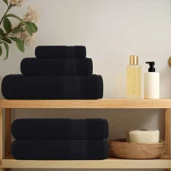 vidaXL 8-delige Handdoekenset FROGN 360 g/m² zwart