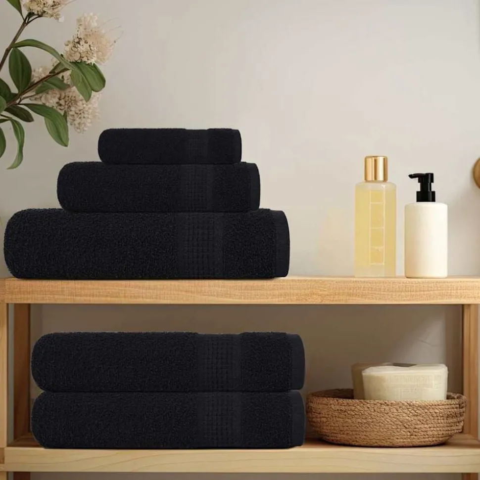 vidaXL 8-delige Handdoekenset FROGN 360 g/m² zwart