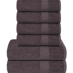 vidaXL 6-delige Handdoekenset FROGN 360 g/m² antraciet