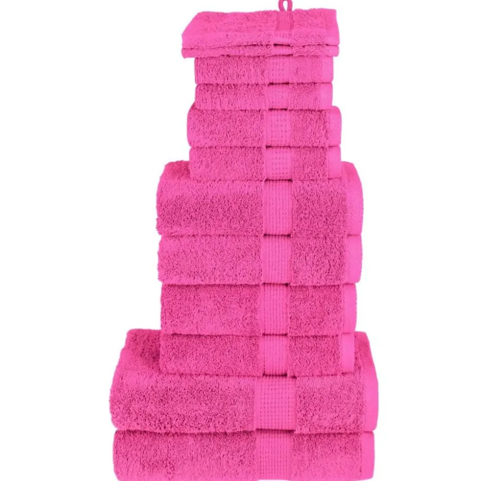 vidaXL 12-delige Handdoekenset SOLUND 600 g/m² roze