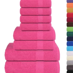 vidaXL 8-delige Handdoekenset FROGN 360 g/m² roze
