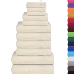 vidaXL 12-delige Handdoekenset FROGN 360 g/m² crème