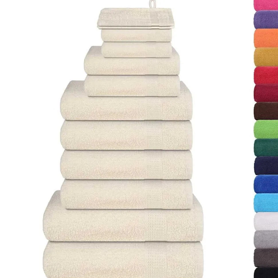 vidaXL 12-delige Handdoekenset FROGN 360 g/m² crème