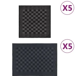 vidaXL 10-delige Keukendoekenset katoen zwart en grijs