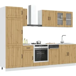 vidaXL 8-delige Keukenkastenset Kalmar bewerkt hout artisanaal eiken