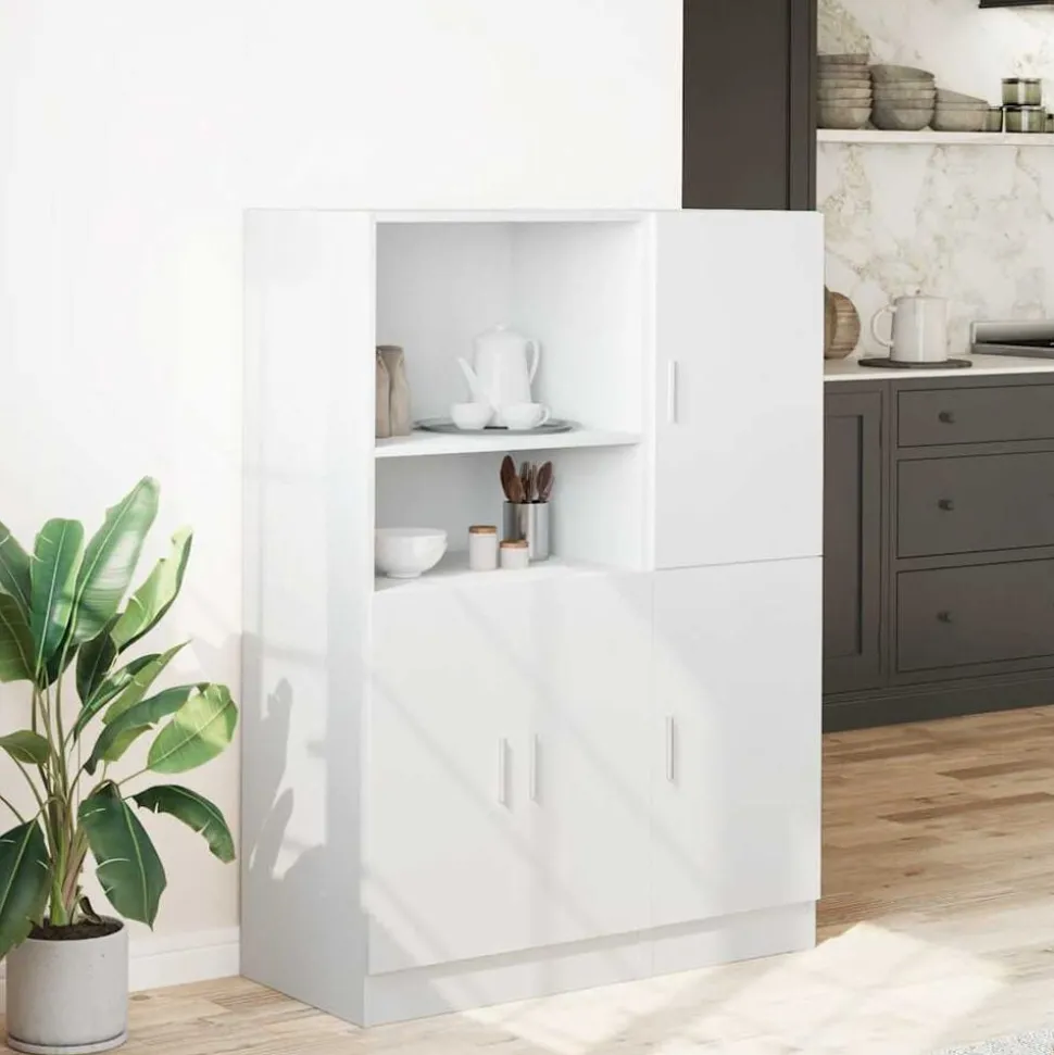 vidaXL 2-delige Keukenkastenset bewerkt hout wit