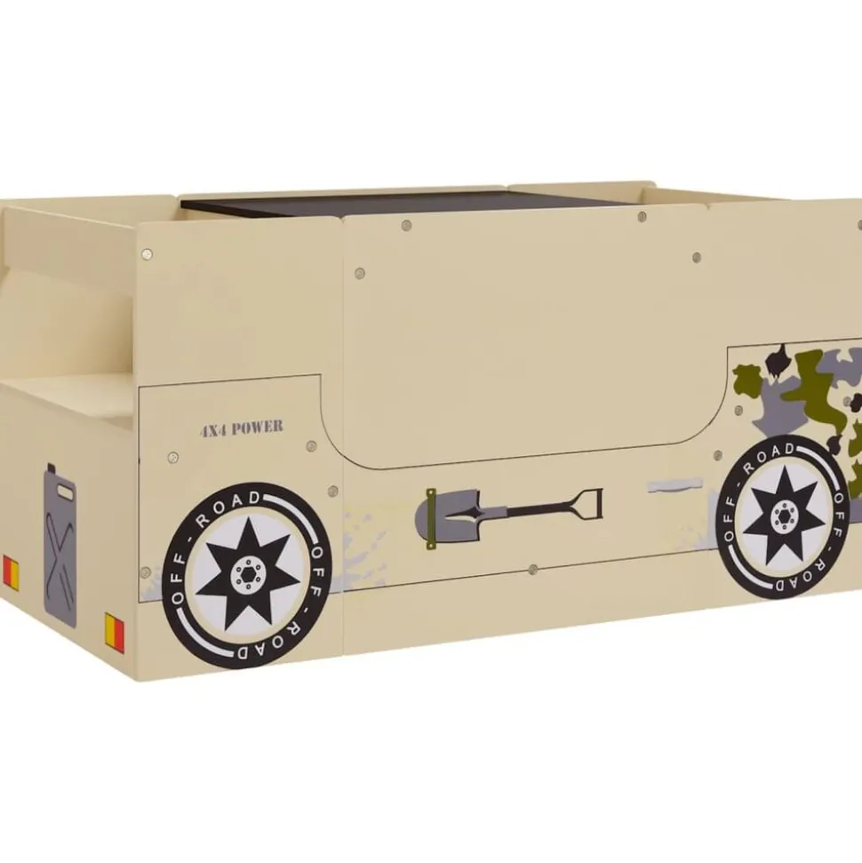vidaXL 3-delige Kindertafel- en stoelenset off-road-auto-ontwerp MDF