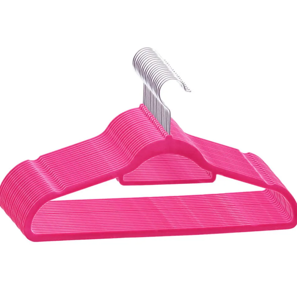 vidaXL 20-delige Kledinghangerset anti-slip fluweel roze