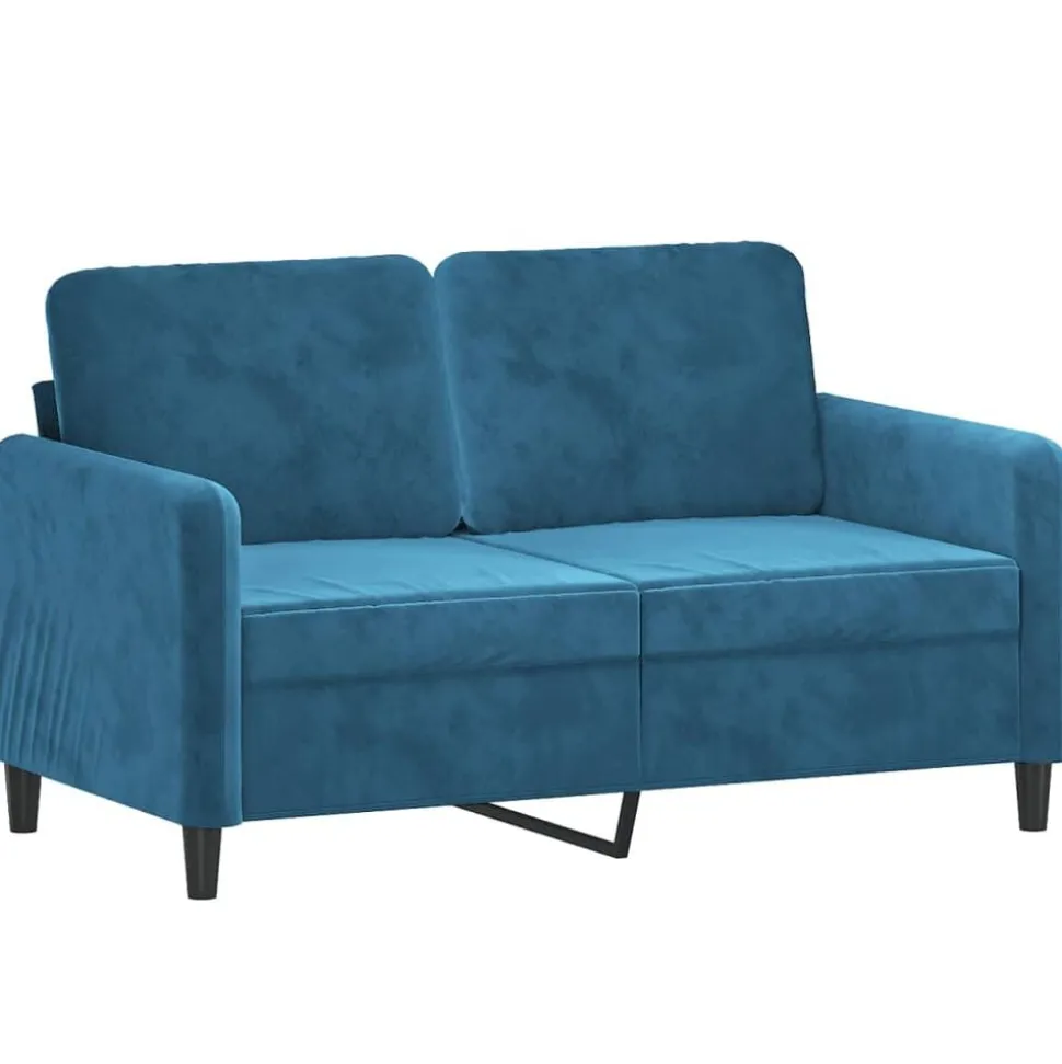 vidaXL 2-delige Loungeset fluweel blauw