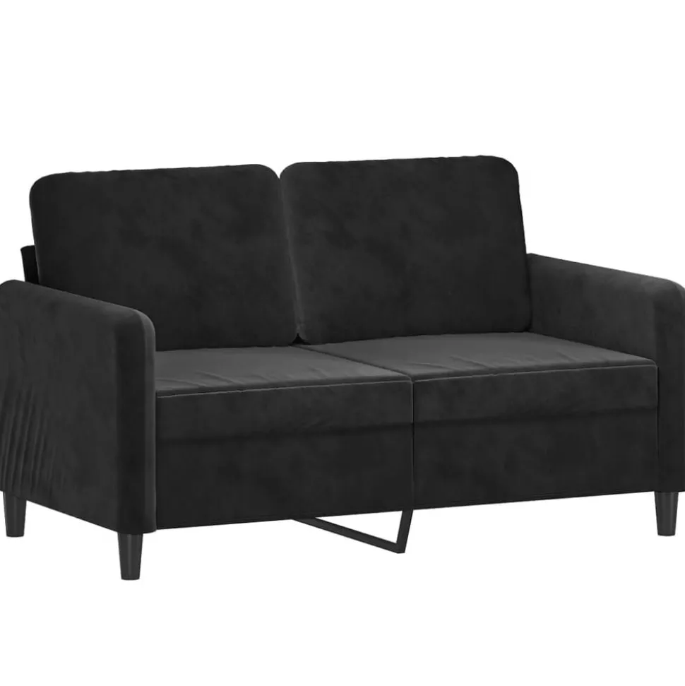 vidaXL 3-delige Loungeset fluweel zwart
