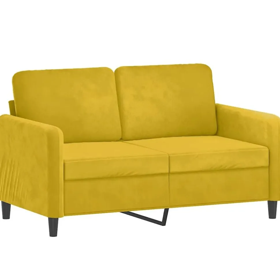 vidaXL 3-delige Loungeset fluweel geel