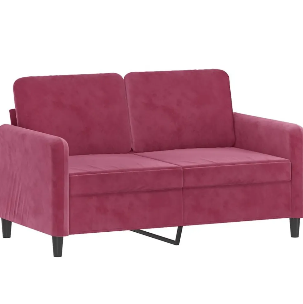 vidaXL 2-delige Loungeset fluweel wijnrood